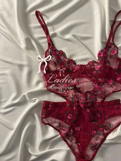 Burgundy Blossom Bodysuit