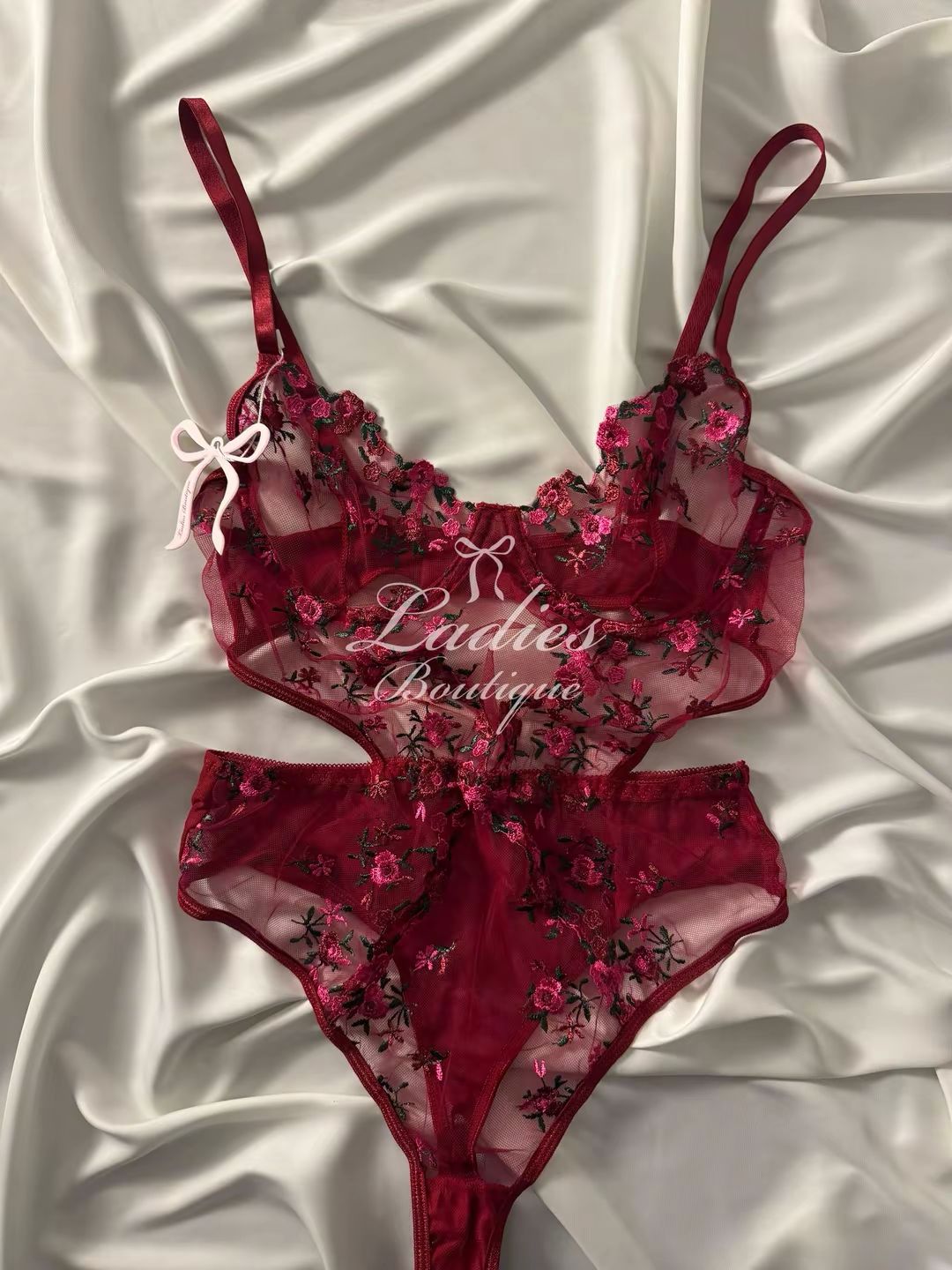 Burgundy Blossom Bodysuit
