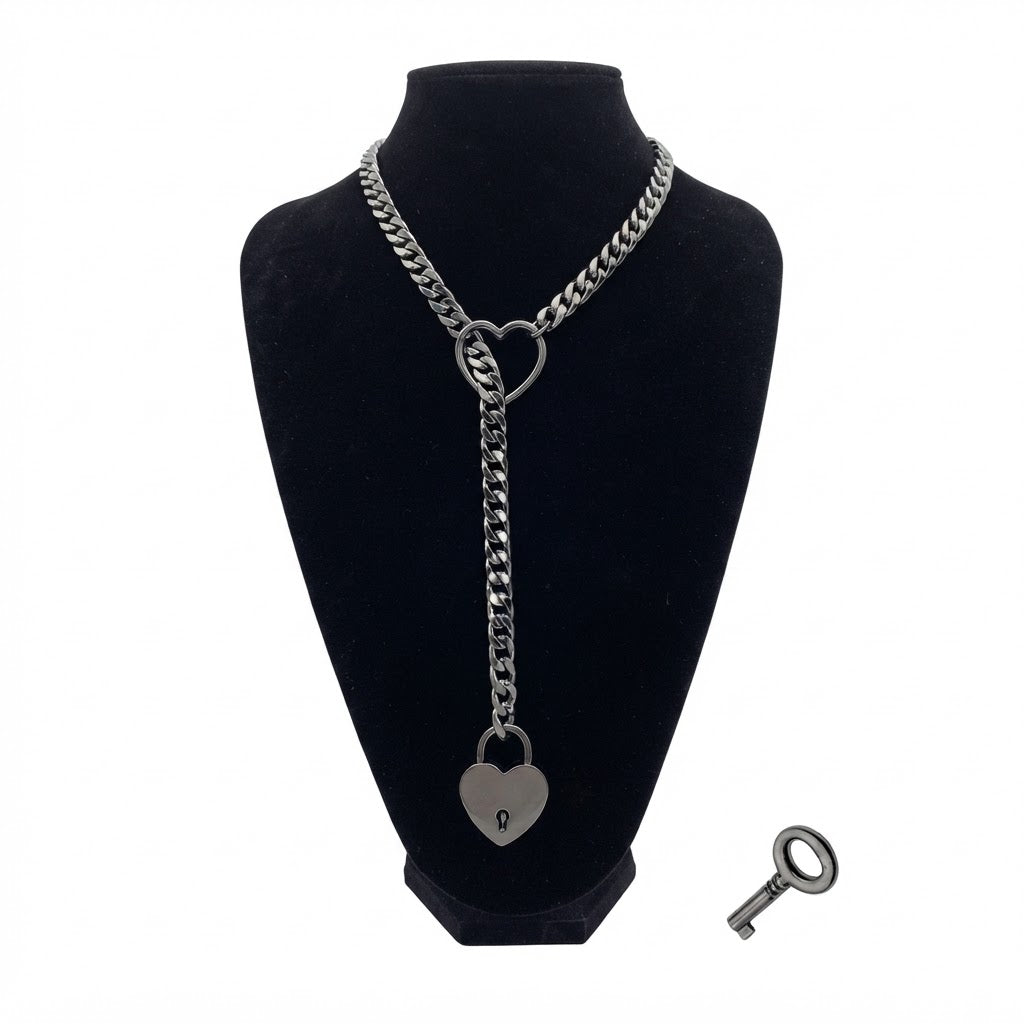 Heart Lock and Key Necklace