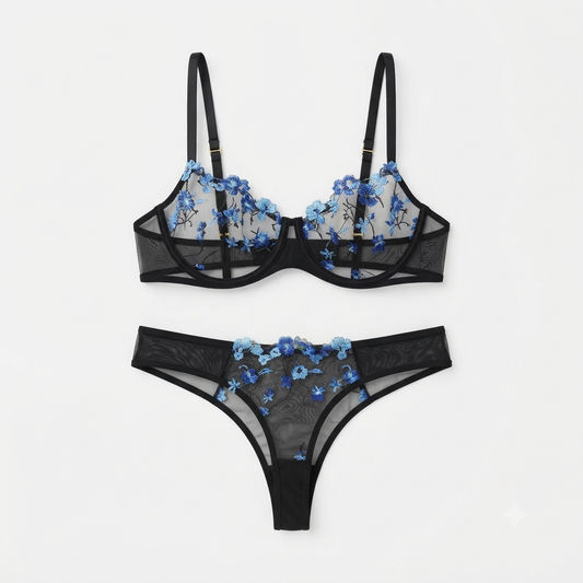 Blue Bloom Lace Set