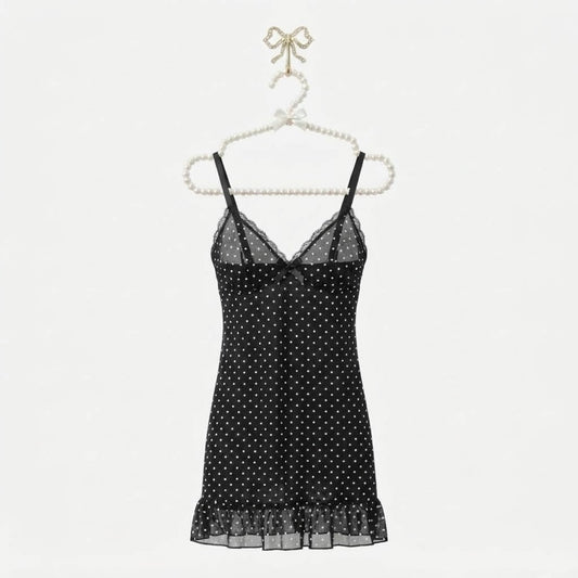 Dotted Tulle Lingerie Set