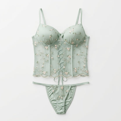Sage Blossom Corset Set
