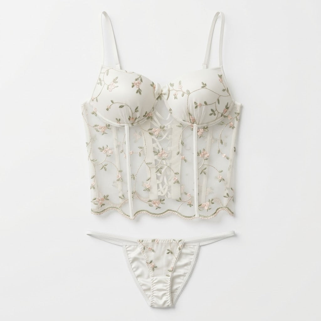 Sage Blossom Corset Set