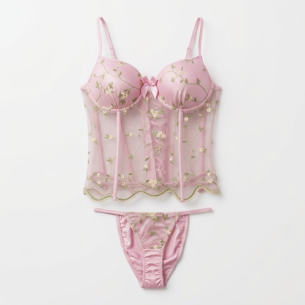 Sage Blossom Corset Set