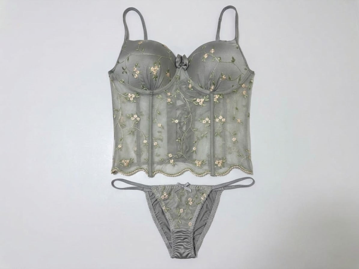 Sage Blossom Corset Set