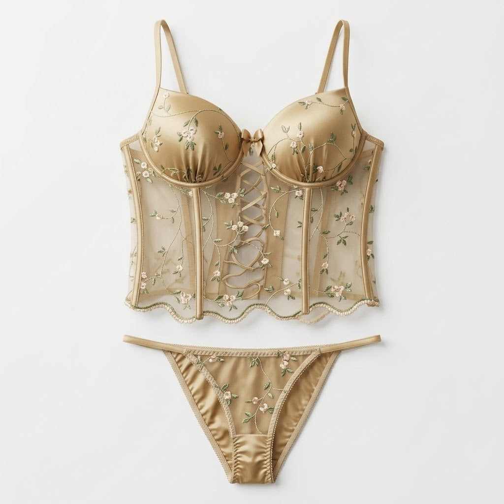 Sage Blossom Corset Set