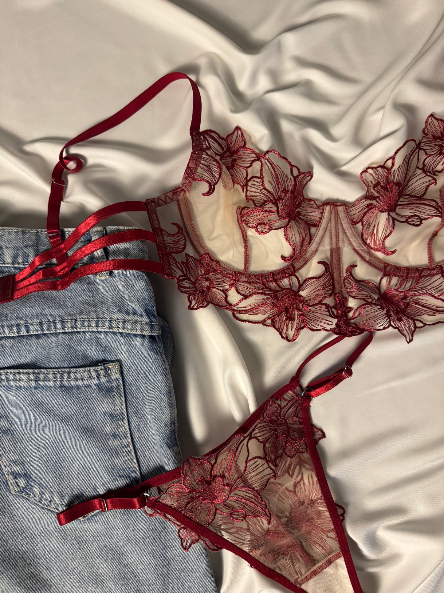 Burgundy Bloom Corset